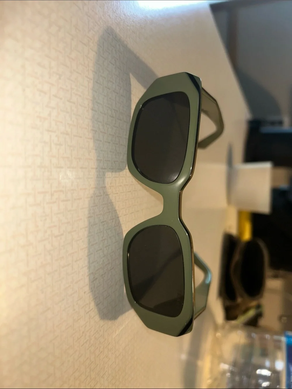Prada Black Thick-Arm Sunglasses with Gold Logo